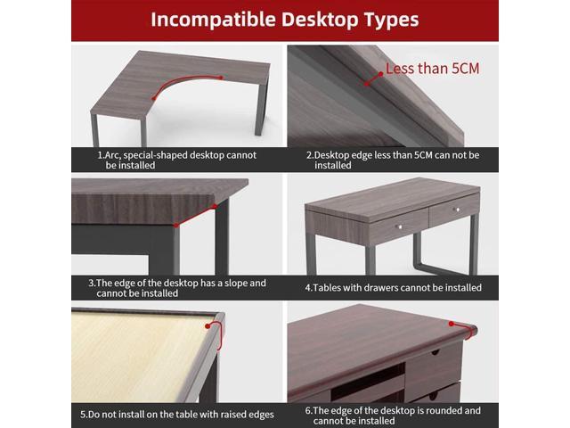 Ergonomics Desk Extender Tray X Punch Free Clamp On Foldable