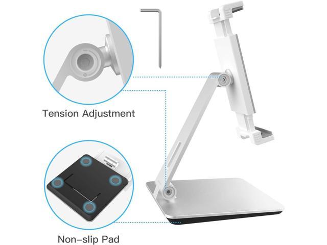 Tablet Stand, Adjustable Heavy Duty Aluminum Stand, 360° Swivel ...