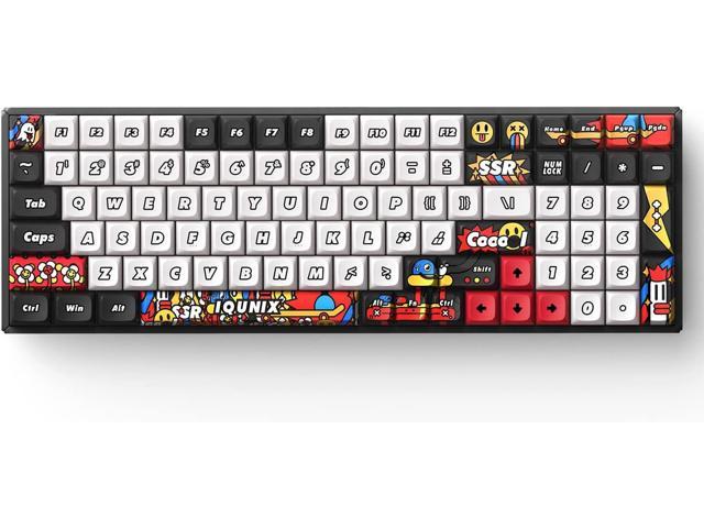 iQunix F97 Graffiti Diary Gaming Keyboard, 96% Layout 100 Keys 2.4G &  Bluetooth 5.1 Wireless Hot Swappable Mechanical Keyboard with TTC  Speedsilver