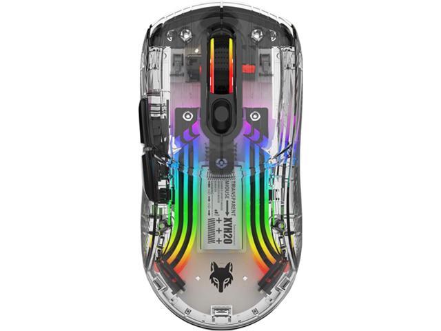 Bluetooth Wireless Mouse, Transparent RGB Mechanical Dual Mode Gaming  Mouse, A Must-Have Cool USB Computer Mouse for Gaming and Esports - Black