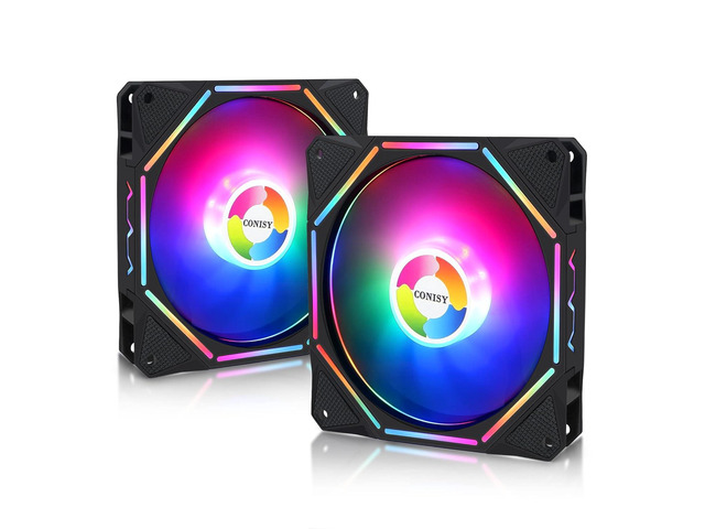 2 Pack RGB LED Series 120mm Case Fan for Computer Case, Unique Ultra ...