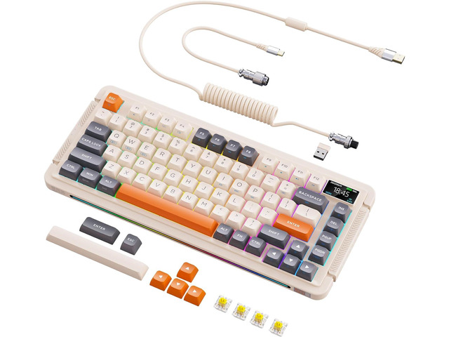 81 KEYS Wireless Mechanical Keyboard, Hot-swappable Wired/Bluetooth 5.0 ...