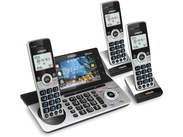 Programmable Phone VTech IS8251-3 Business Grade 3-Handset Expandable Cordless Phone for ...