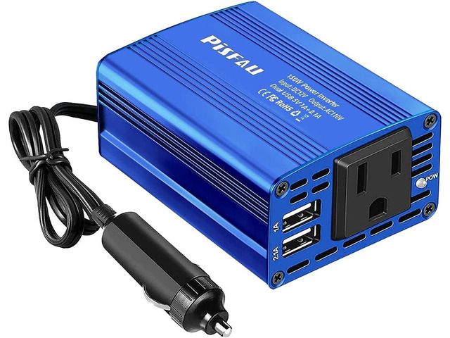 150W Car Power Inverter DC 12V to 110V AC Converter with 3.1A Dual USB ...