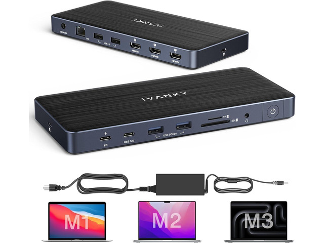 FusionDock Pro 1 MacBook Docking Station, 150W Power Adapter, Triple 4K ...