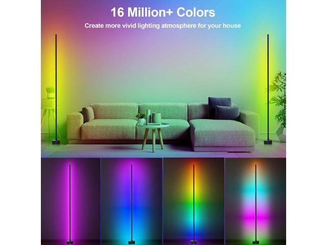 Corner Floor Lamp - Smart RGB LED Corner Lamp with App and Remote Control, 16 Million Colors & 68+ Scene, Music Sync, Timer... 