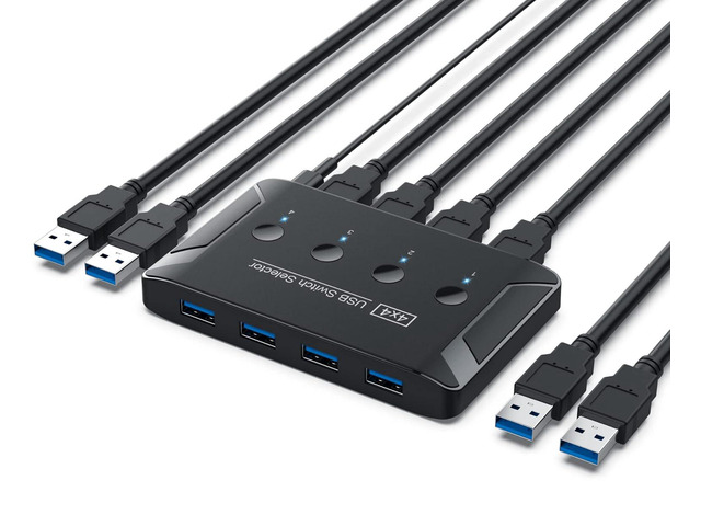Usb Switcher Box USB 3.0 Switch, Premium USB Switcher Computers Sharing 4 USB Devices ...