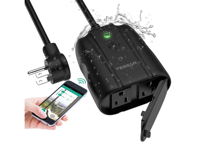Smart Single Outside Socket Outdoor Smart Plug Waterproof, Smart WiFi Outlet Works with Alexa ...