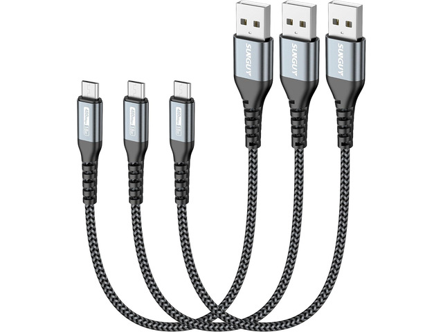 Micro USB Cable 1FT[3Pack], 18W Short USB to Micro USB Cable Fast ...