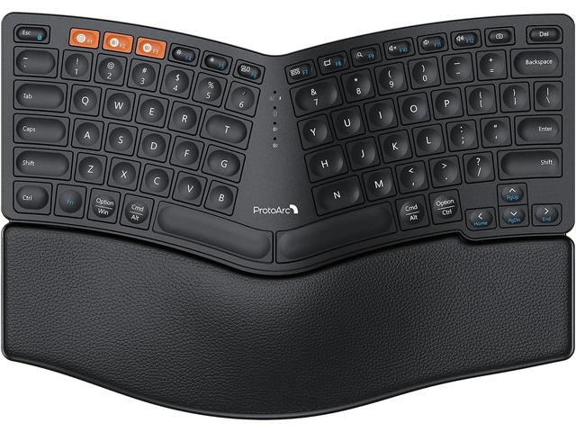 ProtoArc Bluetooth Ergonomic Keyboard, EK04 Mini Compact Wireless Ergo ...