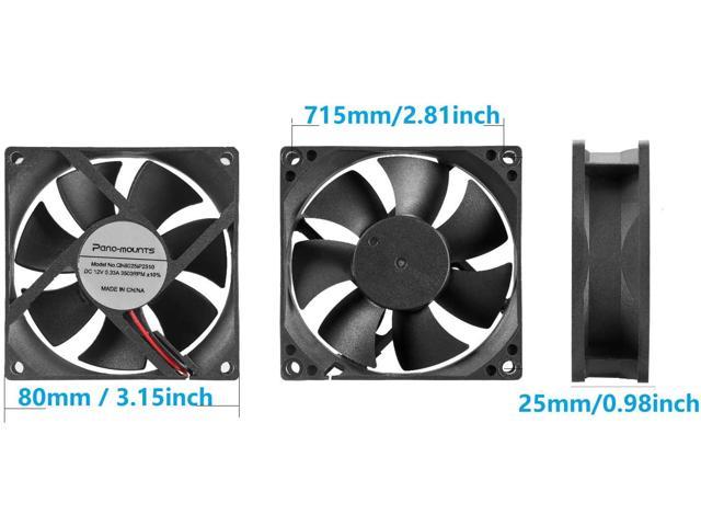 80mm Moisture-Proof Fan 2-Pack 12V DC 8025 High Airflow Cooling Fan 2 ...