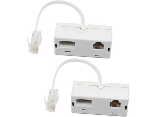2 PACK RJ45 to BT RJ11 Secondary Telephone Splitter 2 Way Female to ...