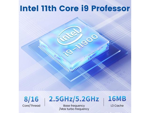 Mini PC, Msecore Desktop Computer i9-11900, Windows 11 Pro, 16G DDR4 RAM,  512G M.2 NVME SSD, 4K@60Hz, HDMI, COM, Dual Band WiFi, Bluetooth 5.0 for