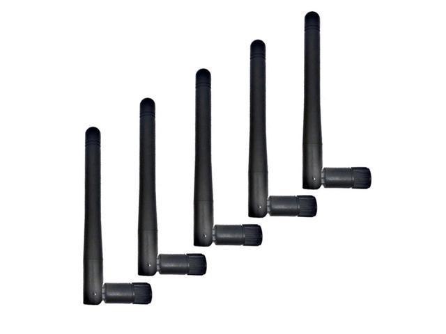 5-pack, RP-SMA Antenna for WiFi 2.4GHz/5Ghz Wireless Router or Card (Black)