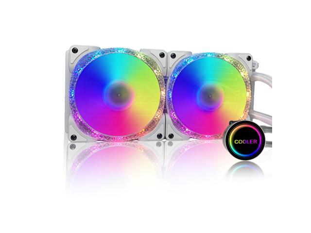 CPU Liquid Cooler 240mm, ARGB Lighting Water Cooling with PMW Fans,Intel LGA 1150 1151 1155 1200 1366 2066 AMD AM4