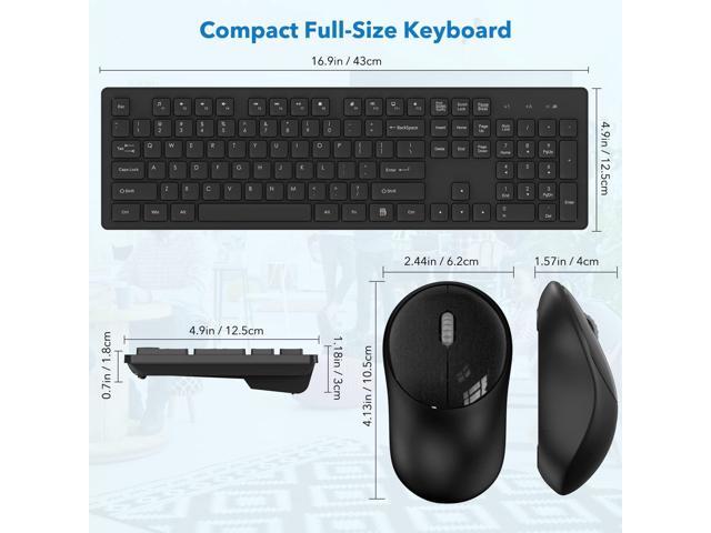 Wireless Keyboard and Mouse, WisFox Full-Size Wireless Mouse and ...