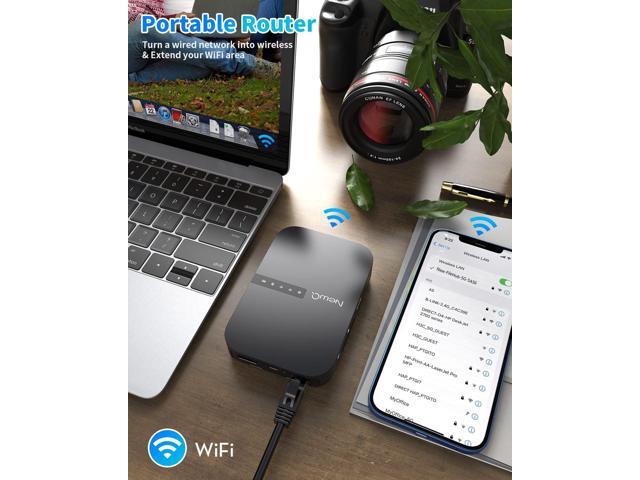 NewQ Filehub AC750 Travel Router: Portable Hard Drive SD Card Reader ...