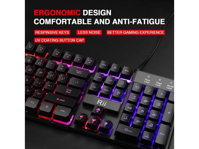 RGB PC Gaming Accessories Combo Kit - Gaming Keyboard and Gaming Mouse  Combo - Spill-Proof USB Keyboard, Wired 3-Button Optical Mouse, Stereo  Gaming