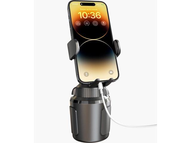 APPS2Car Solid Cup Holder Phone Mount for Car Truck with Quick Extension Long Arm Fast Swivel Adjustable Height 360 Rotatable, Low Profile Universal M