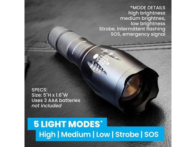 Bell+Howell Taclight Tactical Flashlights High Lumens, Pack Zoomable Waterproof  Flashlight, LED Flashlight, Small Heavy Duty Flashlight for Emergencies  Camping Flashlight, Ultra Bright As Seen on TV