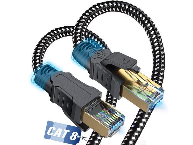 XINCA Cat 7 Flat Ethernet Cable 15ft Black, High Speed 10GB Shielded (STP)  LAN Internet Network Cable Ethernet Patch Computer Cable with Rj45