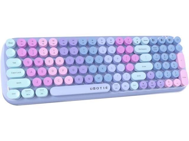 スイーツ柄 ブルー GOWENIC Colorful Bluetooth Keyboards, Wireless Compact Typewriter  Keyboard, Portable 100 Keys Colorful Mixed Color Computer Keyboard with Retr 並行輸入