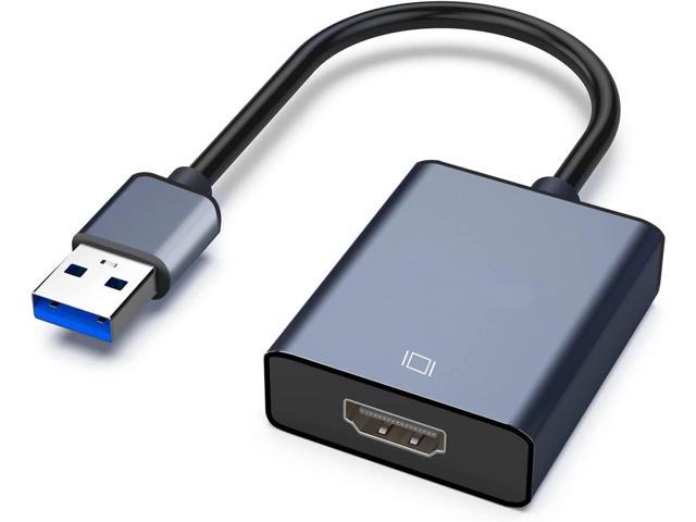 Tuliyet USB to HDMI Adapter, USB 3.0/2.0 to HDMI for Multiple Monitors  1080P Compatible with Windows XP/7/8/10/11-Dark Grey