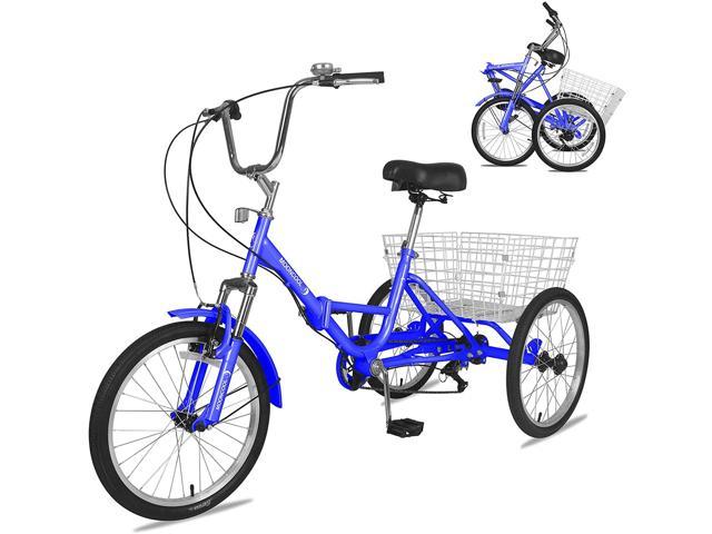 24" 7-Speed Adult 3 Wheel Bicycle Tricycle Basket Cruiser Elder Shopping Cart 