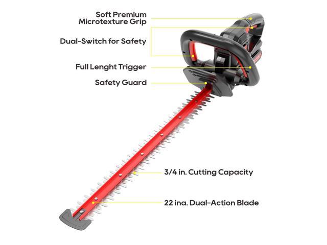 ECOMAX 18V Cordless Hedge Trimmer, 22-Inch Electric Garden Trimmer ...