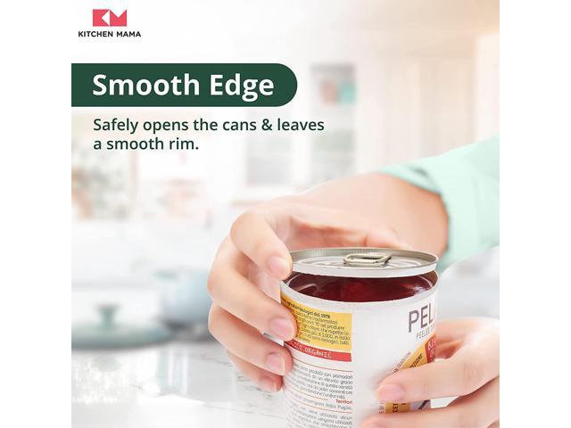 Kitchen Mama Electric Can Opener 2.0: Upgraded Blade Opens Any Can Shape - Smooth Edge, Food-Safe, Handy with Lid Lift, Battery Operated Handheld Can