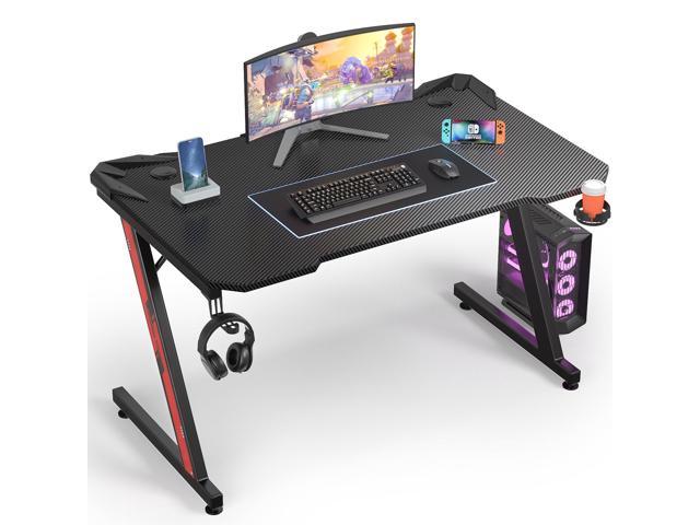 Homall 44 Inch Ergonomic Gaming Desk Z-shaped Racing Style PC Computer ...