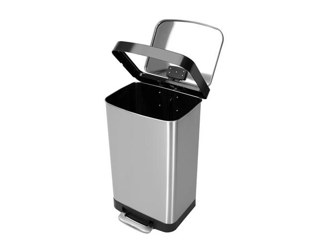 13.2 Gal./ 50 Liter Rectangle Step Stainless Steel Trash Can-Mega Casa