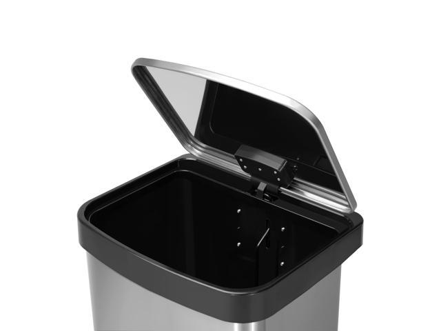 13.2 Gal./ 50 Liter Rectangle Step Stainless Steel Trash Can-Mega Casa