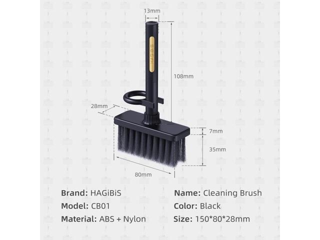 Hagibis Cleaning Soft Brush Charcoal Infused Bristles Keyboard Cleaner  5-in-1 Multi-Function Cleaning Tools Kit Corner Keycap Puller Remover Multi