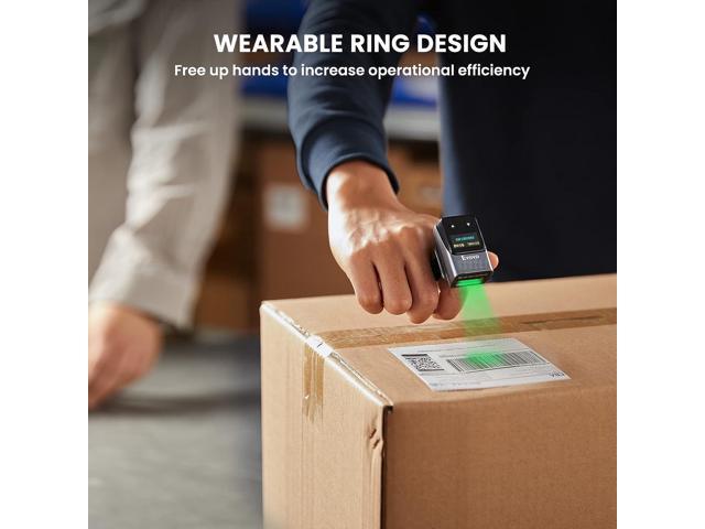 Eyoyo Wearable Ring Barcode Scanner With Display Mini D Qr Bluetooth Wireless Finger Bar Code