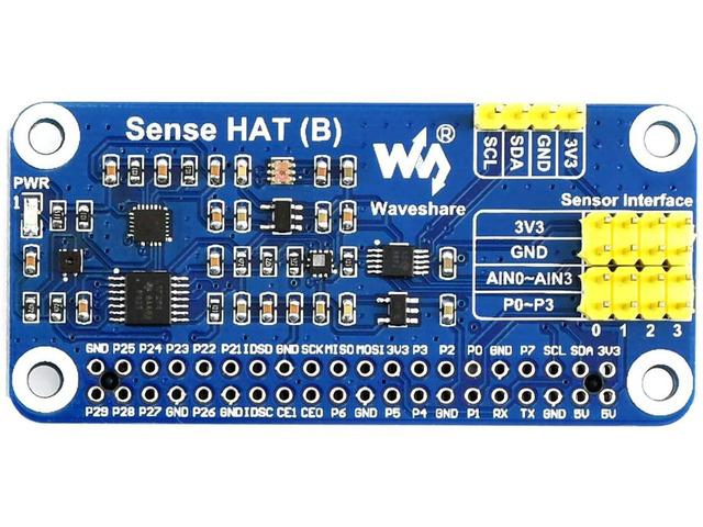 Waveshare Sense HAT (B) for Raspberry Pi Onboard Multi Powerful Sensors ...