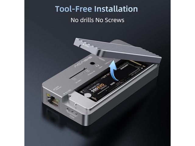 10-in-1 USB C Docking Station and M.2 NVMe SSD Enclosure, Multi