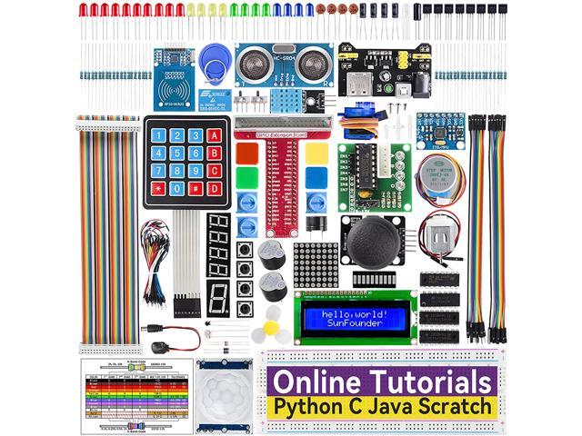 Raspberry Pi Starter Kit for Raspberry Pi 4B 3 B+ 400, 537-Page Online Tutorials, Python C Java Scratch Code, 65 Projects, 300 Items for Raspberry Pi Beginners