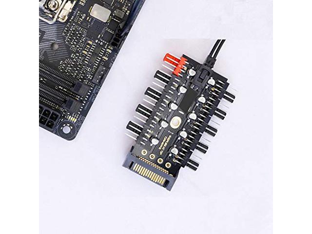 Chassis Fan Hub Cpu Cooling 10 Port 12 V Sata To Fan Header With 4 Pin Pwm Controller Dedicated Supply From Psu To Link Multiple Points Newegg Com