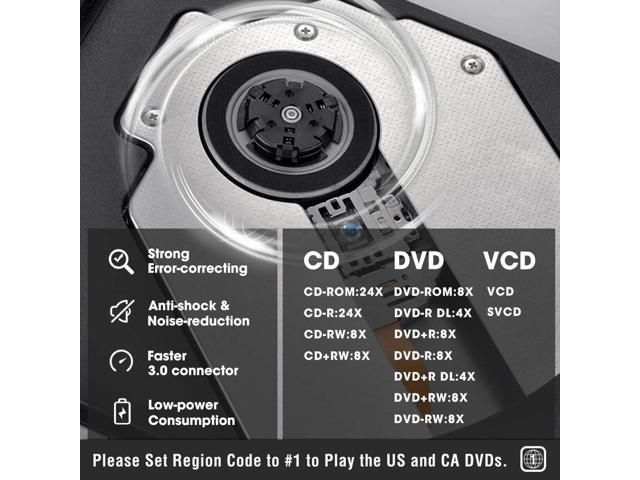 External CD DVD +/-RW Drive USB 3.0 Type-C Portable DVD/CD ROM