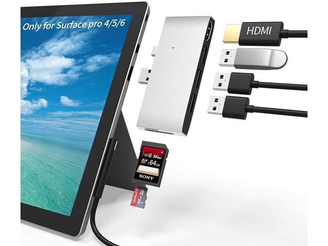Algebraisk Mening Handel Surface Pro 4/Pro 5/Pro 6 Docking Station USB Hub USB 3.0 Hub Adapter, SD &  TF/Micro SD Memory Card Reader, 4K HDMI Port Converter Accessories for Microsoft  Surface Pro 6/5/4 - Newegg.com