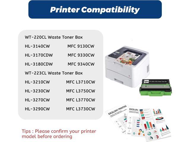 1 Pack Compatible for Brother WT-220CL Waste Toner Box WT-223CL Waste Toner  Box Works with MCF-9340CDW HL-3140CW 3170CDW L3210CW L3230CDW L3270CDW  9130CW L3290CDW MFC-L3710CW L3770CDW (Black) 