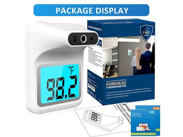 Wall-Mounted Body Thermometer with Bluetooth iOS App & Tripod Holder,  Non-Contact Digital Forehead Fever Detection with Alarm for Schools,  Offices