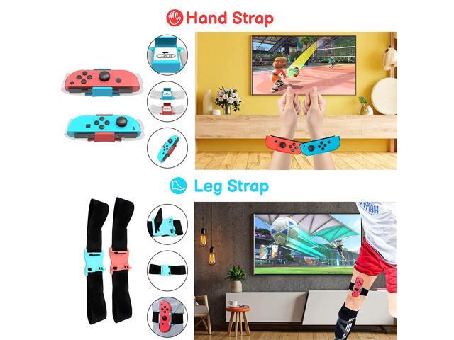 2022 Nintendo Switch Sports Accessories Bundle, 10 in 1 Family Sports Game  Accessories Kit for Switch OLED, Joycon Grip for Hand Strap & Leg Strap,Chambara,Bowling  Grip and Tennis/Badminton Rackets 