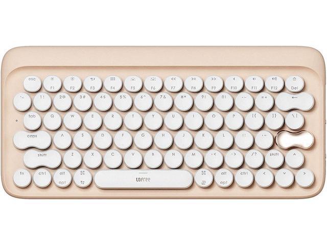 LOFREE Wireless Mechanical Keyboard, Wireless/Wired USB Rechargeable  Keyboard 79 Keys Switches with White LED Backlit, Retro Round Keycaps  Keyboard