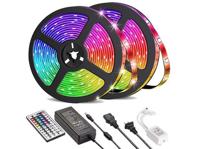 32.8Ft 10M SMD 3528 300 Led Strip Light RGB Music Control Kit with Power Supply 