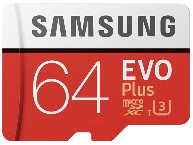 SAMSUNG 64GB 100MB/s Class 10 UHS-I MicroSDXC EVO Plus Memory Card with Full-Size Adapter