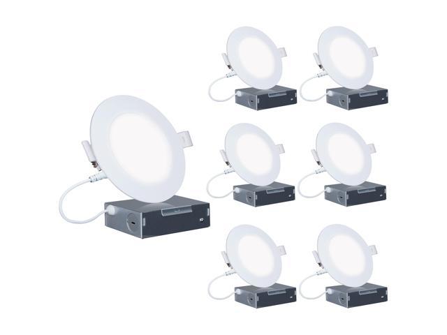 Infibrite 4 Inch 5CCT Selectable 9W 750LM Thin LED Ceiling Light Kit, Dimmable, Wet Rated (6 Pack)