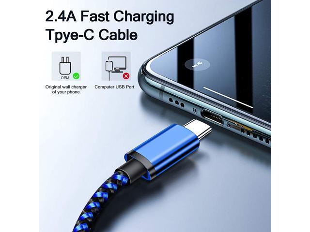 2PACK 6FT C-Type USB Charger Cable 3A Speed USB A to USB C