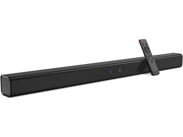 TV Soundbar, Wired & Wireless Bluetooth 5.0 Stereo Sound bar for TV, Three Equalizer Mode Audio Speaker for TV, Optical/Aux/RCA Connection, Wall Mountable, Remote Control